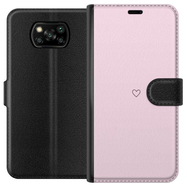 Wallet case for Xiaomi Poco X3 NFC with Heart design in the group SMARTPHONE & TABLETS / Phone cases / Xiaomi at TP E-commerce Nordic AB (A65376)