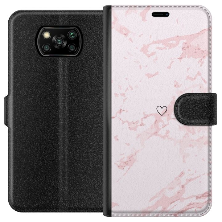 Wallet case for Xiaomi Poco X3 NFC with Pink Heart design in the group SMARTPHONE & TABLETS / Phone cases / Xiaomi at TP E-commerce Nordic AB (A65380)