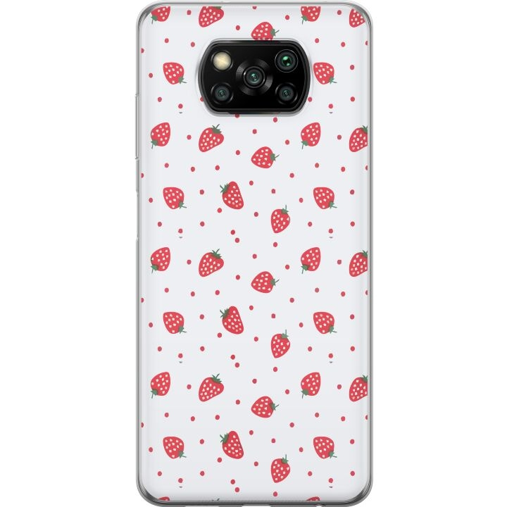 Mobile case for Xiaomi Poco X3 NFC with Strawberries design in the group SMARTPHONE & TABLETS / Phone cases / Xiaomi at TP E-commerce Nordic AB (A65401)