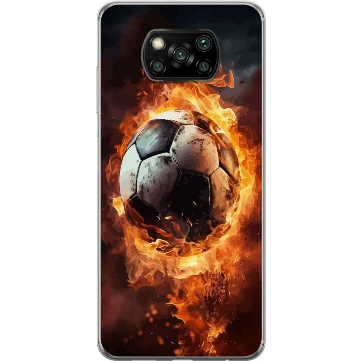 Mobile case for Xiaomi Poco X3 NFC with Football design in the group SMARTPHONE & TABLETS / Phone cases / Xiaomi at TP E-commerce Nordic AB (A65405)