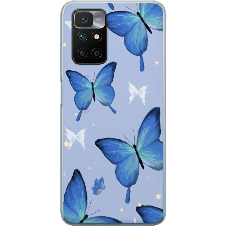 Mobile case for Xiaomi Redmi 10 with Blue butterflies design in the group SMARTPHONE & TABLETS / Phone cases / Xiaomi at TP E-commerce Nordic AB (A65481)