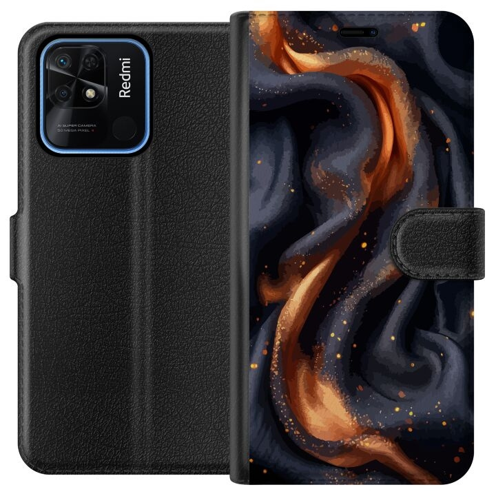 Wallet case for Xiaomi Redmi 10C with Fiery silk design in the group SMARTPHONE & TABLETS / Phone cases / Xiaomi at TP E-commerce Nordic AB (A65493)