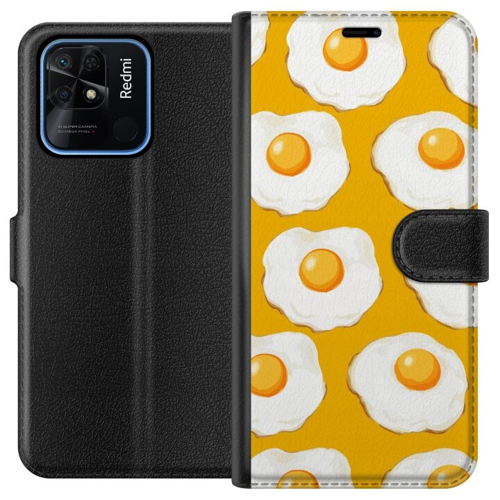 Wallet case for Xiaomi Redmi 10C with Fried egg design in the group SMARTPHONE & TABLETS / Phone cases / Xiaomi at TP E-commerce Nordic AB (A65494)