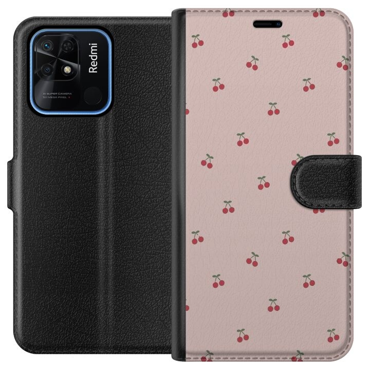 Wallet case for Xiaomi Redmi 10C with Cherry design in the group SMARTPHONE & TABLETS / Phone cases / Xiaomi at TP E-commerce Nordic AB (A65499)