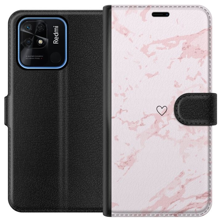 Wallet case for Xiaomi Redmi 10C with Pink Heart design in the group SMARTPHONE & TABLETS / Phone cases / Xiaomi at TP E-commerce Nordic AB (A65515)