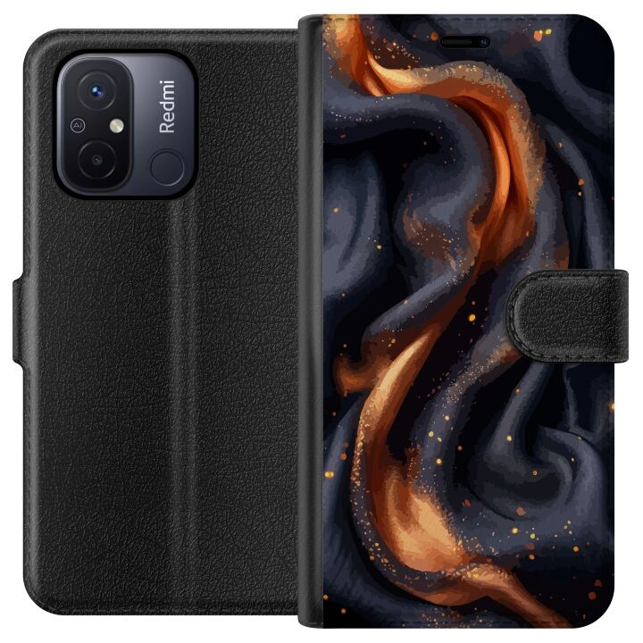 Wallet case for Xiaomi Redmi 12C with Fiery silk design in the group SMARTPHONE & TABLETS / Phone cases / Xiaomi at TP E-commerce Nordic AB (A65547)