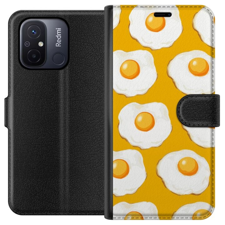 Wallet case for Xiaomi Redmi 12C with Fried egg design in the group SMARTPHONE & TABLETS / Phone cases / Xiaomi at TP E-commerce Nordic AB (A65548)