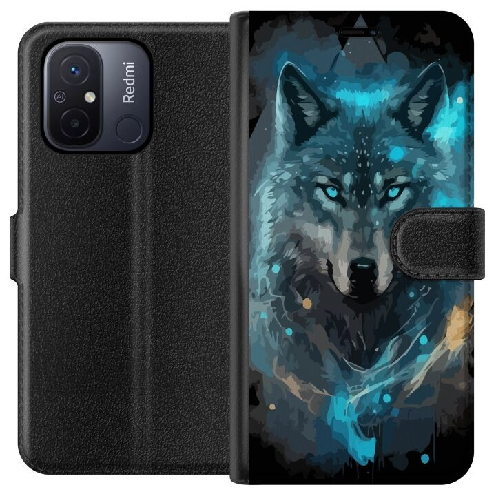 Wallet case for Xiaomi Redmi 12C with Wolf design in the group SMARTPHONE & TABLETS / Phone cases / Xiaomi at TP E-commerce Nordic AB (A65551)