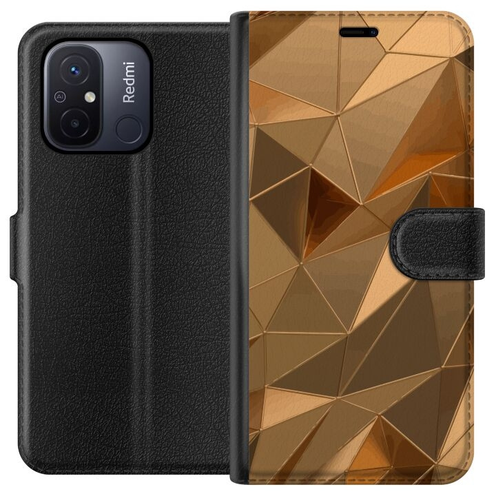 Wallet case for Xiaomi Redmi 12C with 3D Gold design in the group SMARTPHONE & TABLETS / Phone cases / Xiaomi at TP E-commerce Nordic AB (A65570)