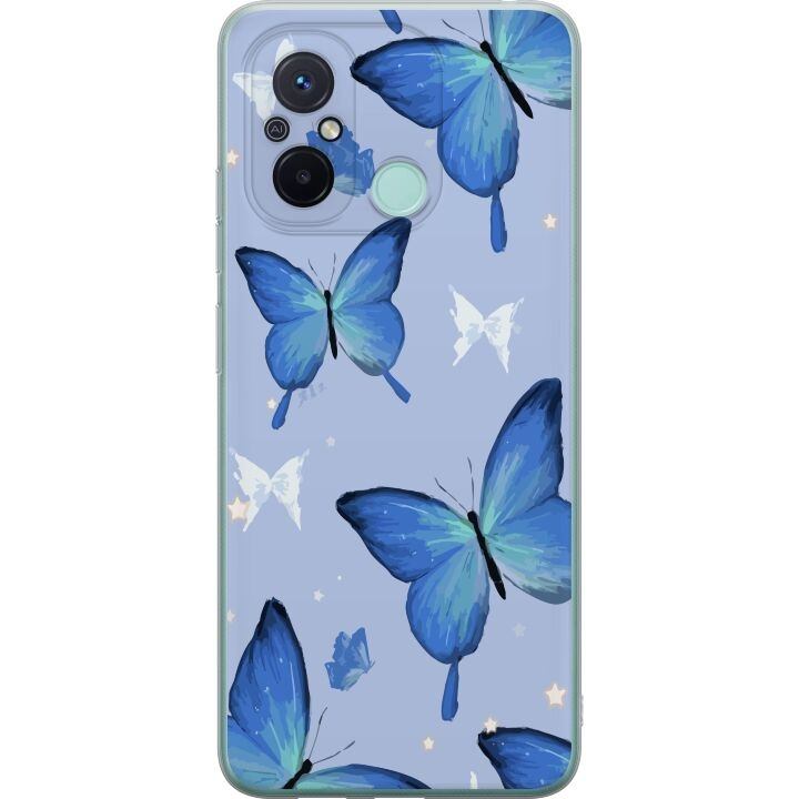 Mobile case for Xiaomi Redmi 12C with Blue butterflies design in the group SMARTPHONE & TABLETS / Phone cases / Xiaomi at TP E-commerce Nordic AB (A65589)