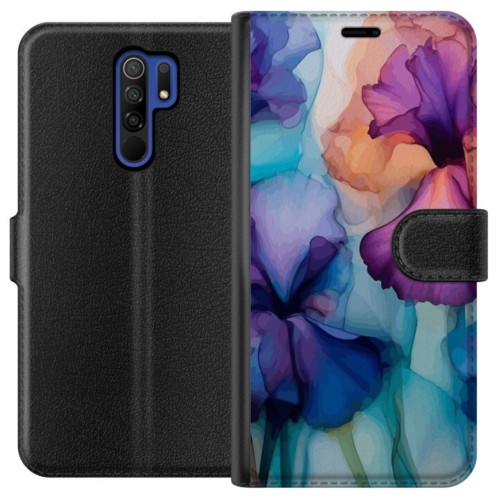 Wallet case for Xiaomi Redmi 9 with Magical flowers design in the group SMARTPHONE & TABLETS / Phone cases / Xiaomi at TP E-commerce Nordic AB (A65630)