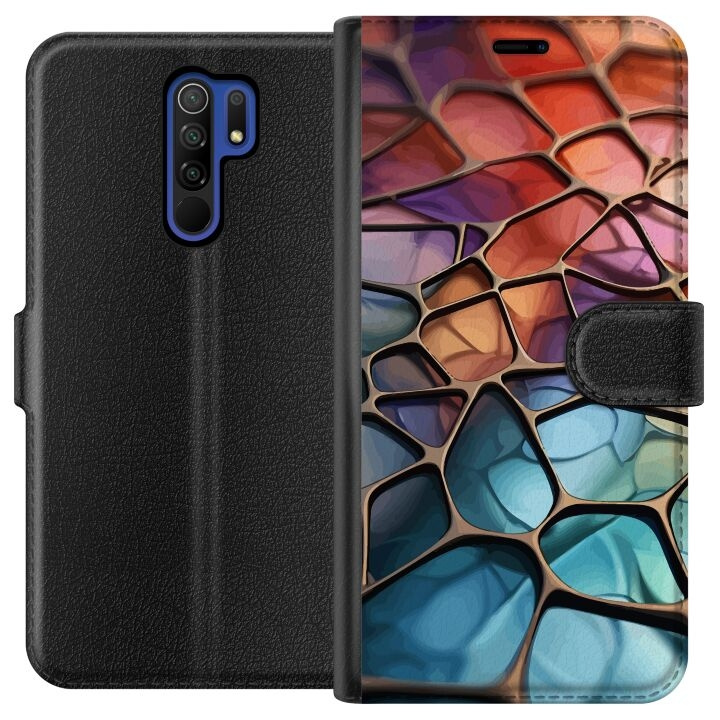 Wallet case for Xiaomi Redmi 9 with Metallic pattern design in the group SMARTPHONE & TABLETS / Phone cases / Xiaomi at TP E-commerce Nordic AB (A65637)