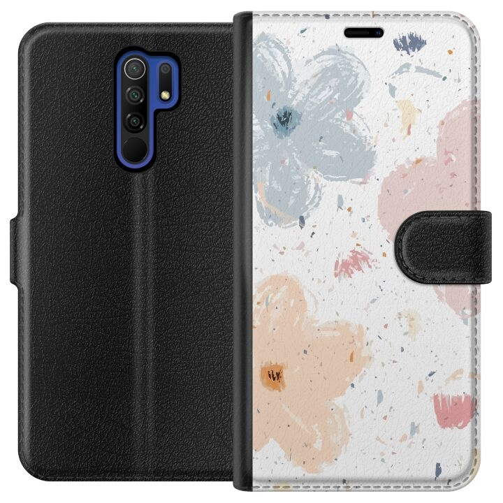 Wallet case for Xiaomi Redmi 9 with Flowers design in the group SMARTPHONE & TABLETS / Phone cases / Xiaomi at TP E-commerce Nordic AB (A65639)