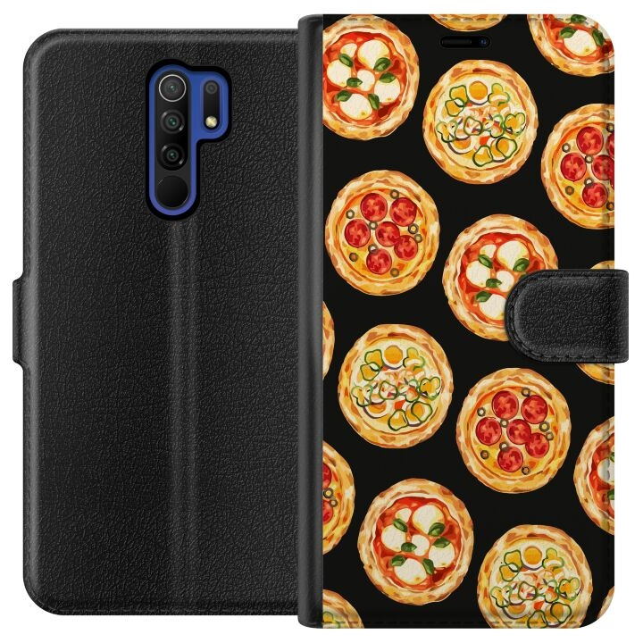 Wallet case for Xiaomi Redmi 9 with Pizza design in the group SMARTPHONE & TABLETS / Phone cases / Xiaomi at TP E-commerce Nordic AB (A65640)