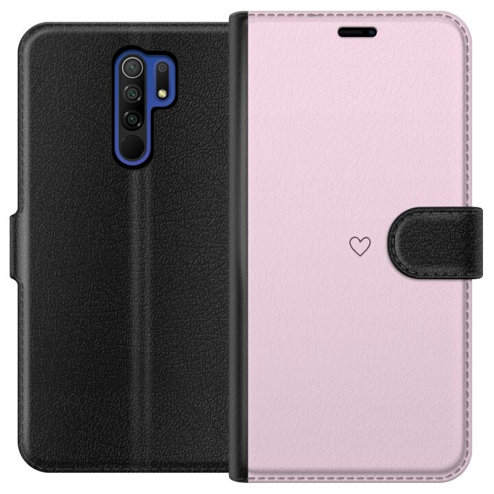 Wallet case for Xiaomi Redmi 9 with Heart design in the group SMARTPHONE & TABLETS / Phone cases / Xiaomi at TP E-commerce Nordic AB (A65646)