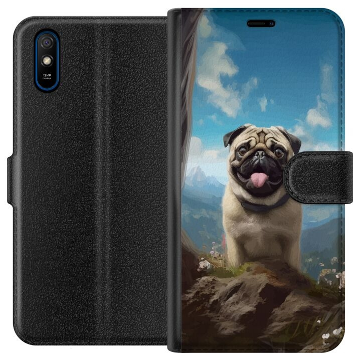 Wallet case for Xiaomi Redmi 9A with Happy Dog design in the group SMARTPHONE & TABLETS / Phone cases / Xiaomi at TP E-commerce Nordic AB (A65699)