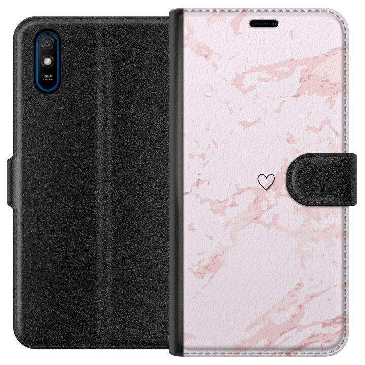 Wallet case for Xiaomi Redmi 9A with Pink Heart design in the group SMARTPHONE & TABLETS / Phone cases / Xiaomi at TP E-commerce Nordic AB (A65704)