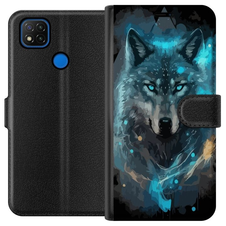 Wallet case for Xiaomi Redmi 9C with Wolf design in the group SMARTPHONE & TABLETS / Phone cases / Xiaomi at TP E-commerce Nordic AB (A65767)