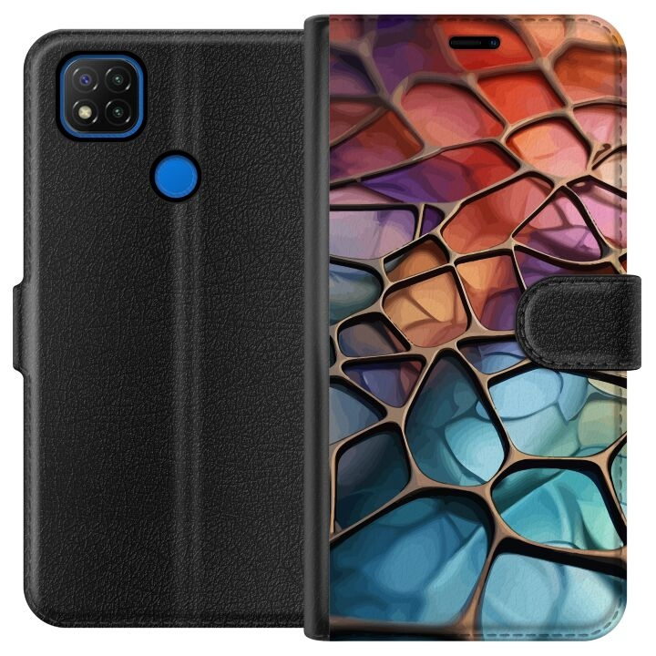 Wallet case for Xiaomi Redmi 9C with Metallic pattern design in the group SMARTPHONE & TABLETS / Phone cases / Xiaomi at TP E-commerce Nordic AB (A65772)