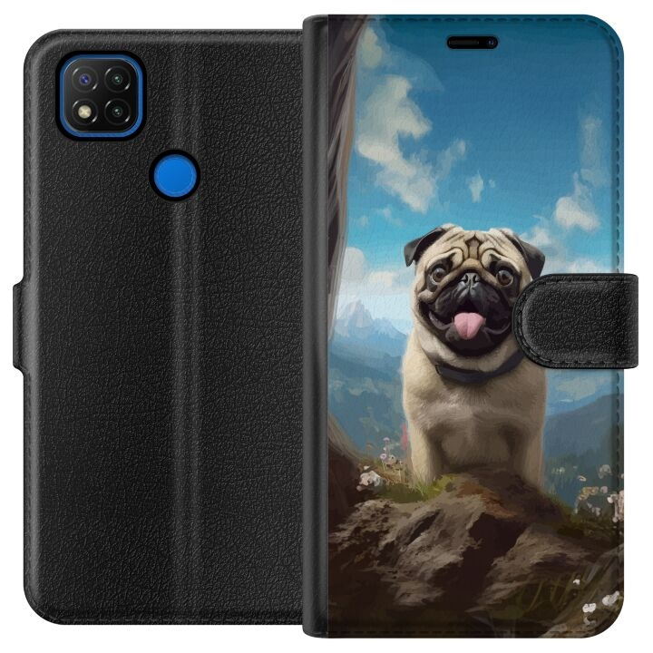 Wallet case for Xiaomi Redmi 9C with Happy Dog design in the group SMARTPHONE & TABLETS / Phone cases / Xiaomi at TP E-commerce Nordic AB (A65780)