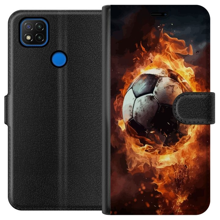 Wallet case for Xiaomi Redmi 9C with Football design in the group SMARTPHONE & TABLETS / Phone cases / Xiaomi at TP E-commerce Nordic AB (A65783)