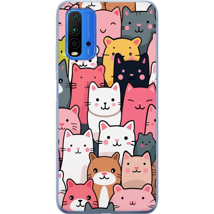 Mobile case for Xiaomi Redmi 9T with Cat pattern design in the group SMARTPHONE & TABLETS / Phone cases / Xiaomi at TP E-commerce Nordic AB (A65851)