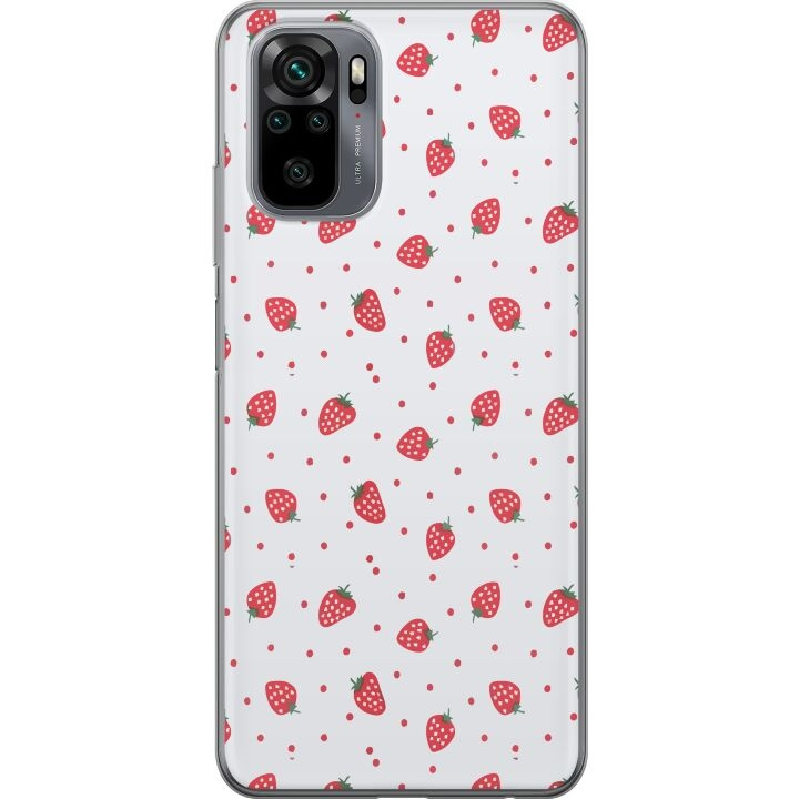 Mobile case for Xiaomi Redmi Note 10 with Strawberries design in the group SMARTPHONE & TABLETS / Phone cases / Xiaomi at TP E-commerce Nordic AB (A65914)