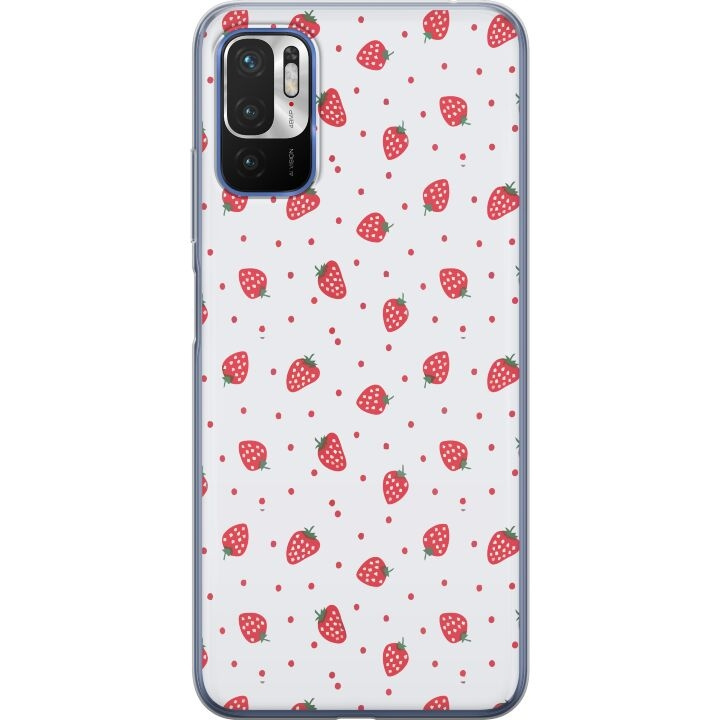 Mobile case for Xiaomi Redmi Note 10 5G with Strawberries design in the group SMARTPHONE & TABLETS / Phone cases / Xiaomi at TP E-commerce Nordic AB (A65941)