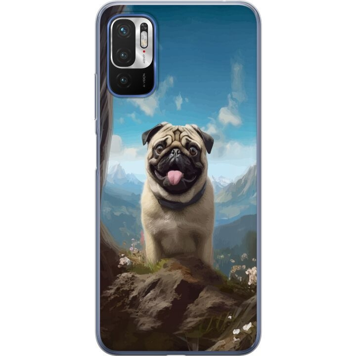 Mobile case for Xiaomi Redmi Note 10 5G with Happy Dog design in the group SMARTPHONE & TABLETS / Phone cases / Xiaomi at TP E-commerce Nordic AB (A65942)