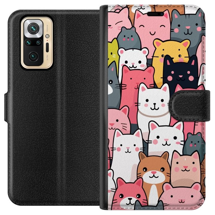 Wallet case for Xiaomi Redmi Note 10 Pro with Cat pattern design in the group SMARTPHONE & TABLETS / Phone cases / Xiaomi at TP E-commerce Nordic AB (A65959)