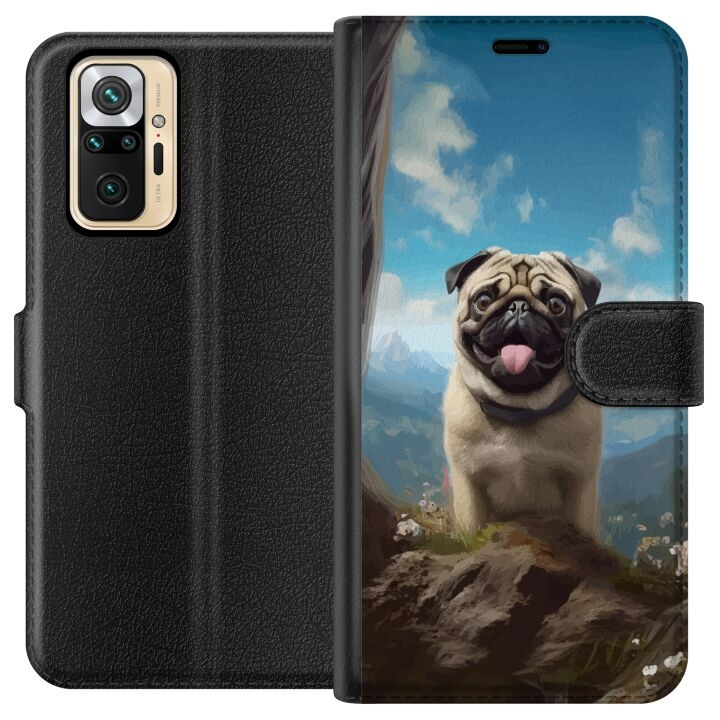 Wallet case for Xiaomi Redmi Note 10 Pro with Happy Dog design in the group SMARTPHONE & TABLETS / Phone cases / Xiaomi at TP E-commerce Nordic AB (A65969)