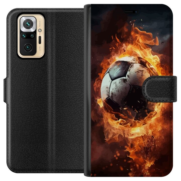 Wallet case for Xiaomi Redmi Note 10 Pro with Football design in the group SMARTPHONE & TABLETS / Phone cases / Xiaomi at TP E-commerce Nordic AB (A65972)