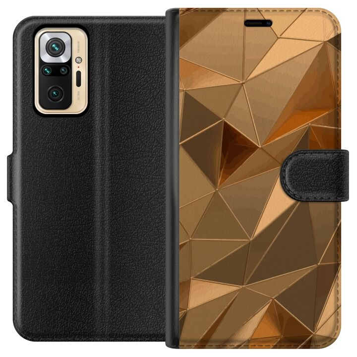 Wallet case for Xiaomi Redmi Note 10 Pro with 3D Gold design in the group SMARTPHONE & TABLETS / Phone cases / Xiaomi at TP E-commerce Nordic AB (A65975)