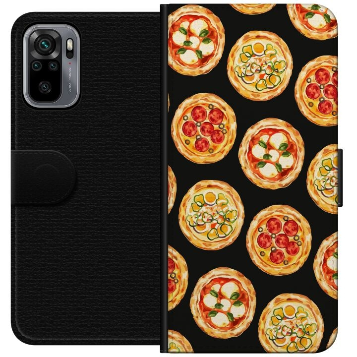 Wallet case for Xiaomi Redmi Note 10S with Pizza design in the group SMARTPHONE & TABLETS / Phone cases / Xiaomi at TP E-commerce Nordic AB (A66018)