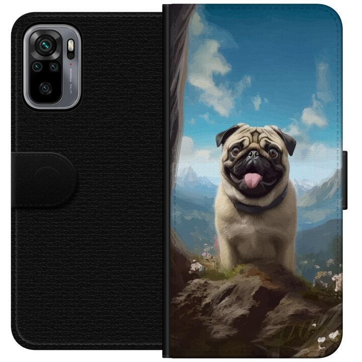 Wallet case for Xiaomi Redmi Note 10S with Happy Dog design in the group SMARTPHONE & TABLETS / Phone cases / Xiaomi at TP E-commerce Nordic AB (A66023)