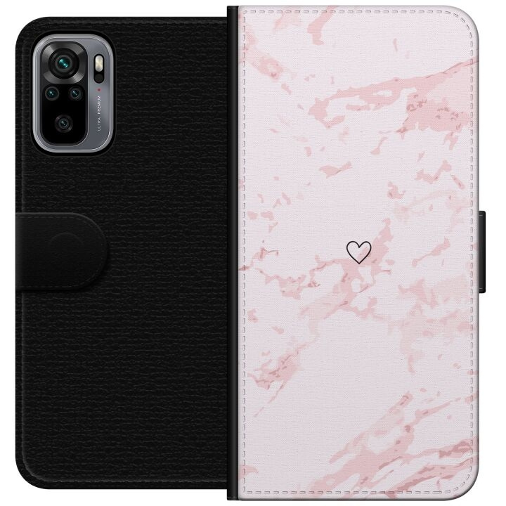 Wallet case for Xiaomi Redmi Note 10S with Pink Heart design in the group SMARTPHONE & TABLETS / Phone cases / Xiaomi at TP E-commerce Nordic AB (A66028)