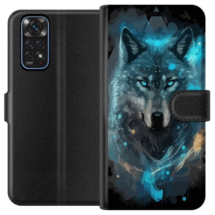 Wallet case for Xiaomi Redmi Note 11 with Wolf design in the group SMARTPHONE & TABLETS / Phone cases / Xiaomi at TP E-commerce Nordic AB (A66064)