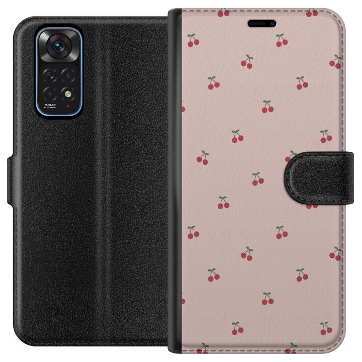 Wallet case for Xiaomi Redmi Note 11 with Cherry design in the group SMARTPHONE & TABLETS / Phone cases / Xiaomi at TP E-commerce Nordic AB (A66066)