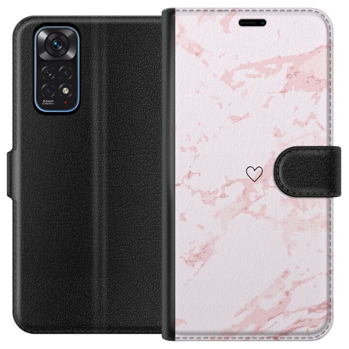 Wallet case for Xiaomi Redmi Note 11 with Pink Heart design in the group SMARTPHONE & TABLETS / Phone cases / Xiaomi at TP E-commerce Nordic AB (A66082)