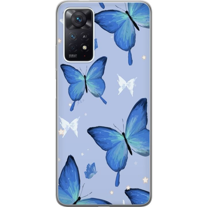 Mobile case for Xiaomi Redmi Note 11 Pro with Blue butterflies design in the group SMARTPHONE & TABLETS / Phone cases / Xiaomi at TP E-commerce Nordic AB (A66129)