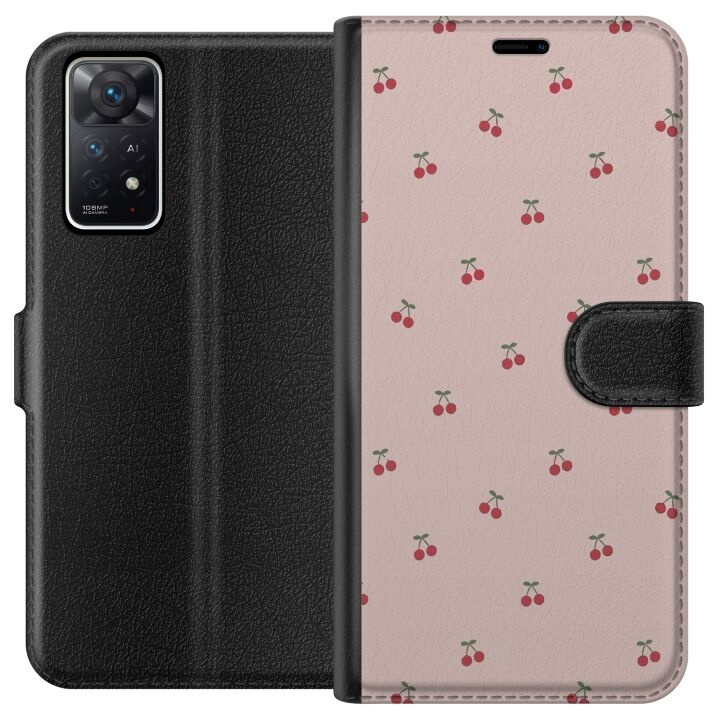 Wallet case for Xiaomi Redmi Note 11 Pro 5G with Cherry design in the group SMARTPHONE & TABLETS / Phone cases / Xiaomi at TP E-commerce Nordic AB (A66147)