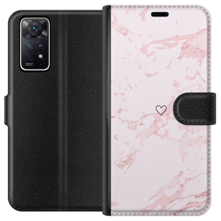 Wallet case for Xiaomi Redmi Note 11 Pro 5G with Pink Heart design in the group SMARTPHONE & TABLETS / Phone cases / Xiaomi at TP E-commerce Nordic AB (A66163)