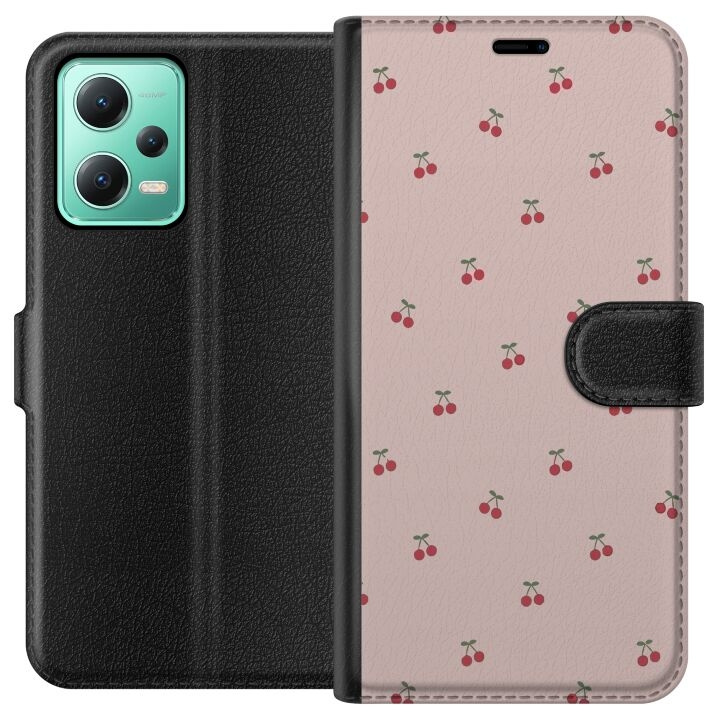 Wallet case for Xiaomi Redmi Note 12 with Cherry design in the group SMARTPHONE & TABLETS / Phone cases / Xiaomi at TP E-commerce Nordic AB (A66228)