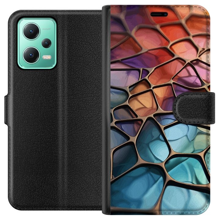 Wallet case for Xiaomi Redmi Note 12 with Metallic pattern design in the group SMARTPHONE & TABLETS / Phone cases / Xiaomi at TP E-commerce Nordic AB (A66231)