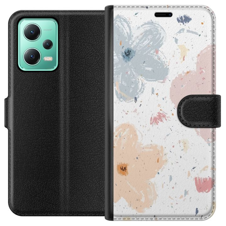 Wallet case for Xiaomi Redmi Note 12 with Flowers design in the group SMARTPHONE & TABLETS / Phone cases / Xiaomi at TP E-commerce Nordic AB (A66233)