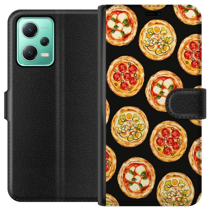 Wallet case for Xiaomi Redmi Note 12 with Pizza design in the group SMARTPHONE & TABLETS / Phone cases / Xiaomi at TP E-commerce Nordic AB (A66234)