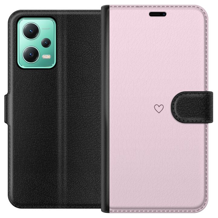 Wallet case for Xiaomi Redmi Note 12 with Heart design in the group SMARTPHONE & TABLETS / Phone cases / Xiaomi at TP E-commerce Nordic AB (A66240)