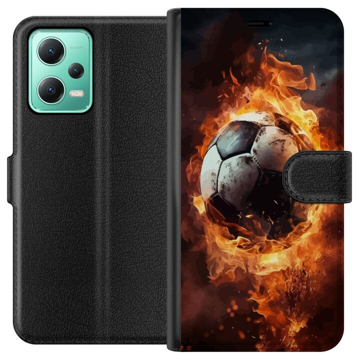 Wallet case for Xiaomi Redmi Note 12 with Football design in the group SMARTPHONE & TABLETS / Phone cases / Xiaomi at TP E-commerce Nordic AB (A66242)