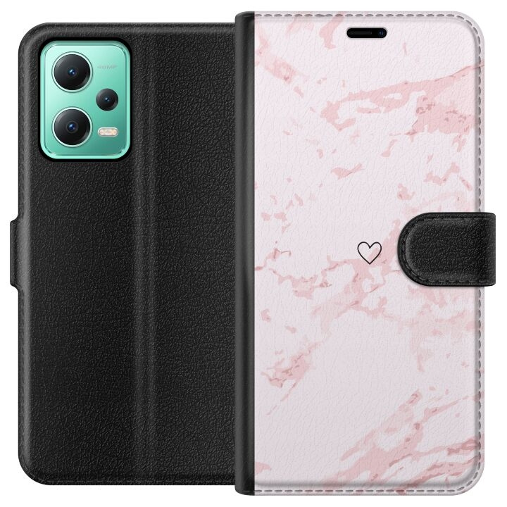 Wallet case for Xiaomi Redmi Note 12 with Pink Heart design in the group SMARTPHONE & TABLETS / Phone cases / Xiaomi at TP E-commerce Nordic AB (A66244)