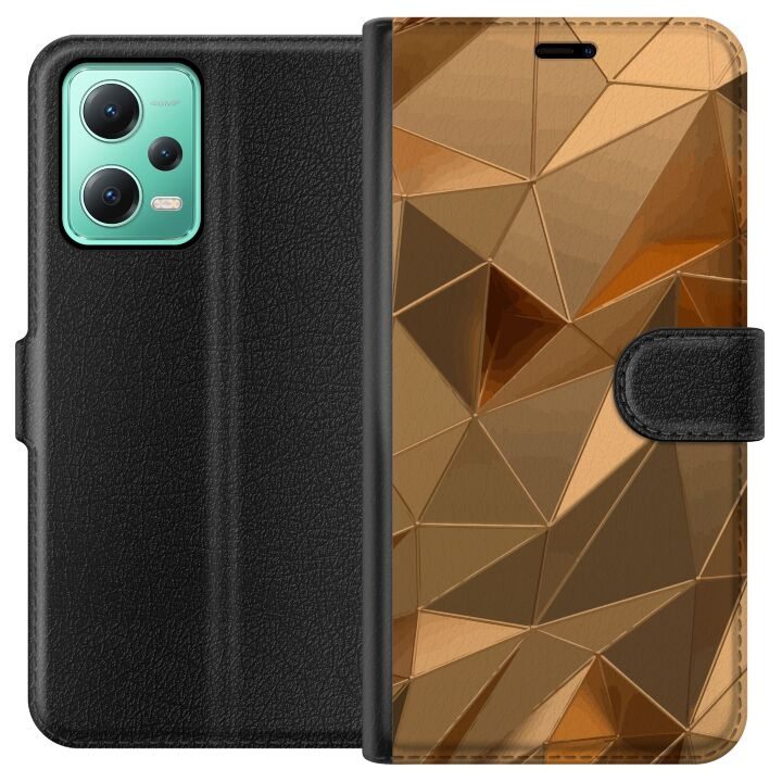 Wallet case for Xiaomi Redmi Note 12 with 3D Gold design in the group SMARTPHONE & TABLETS / Phone cases / Xiaomi at TP E-commerce Nordic AB (A66245)